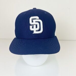 San Diego Padres New Era Navy and White Fitted Baseball Hat 7 3/8